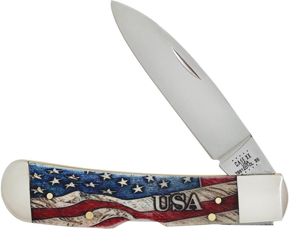 Case XX USA - Tribal Lock American Flag Handle CA70099 TB612010L SS pattern. 4.25