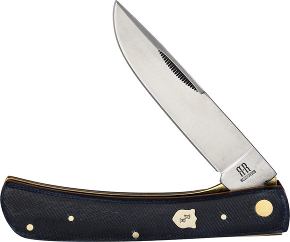 Rough Ryder RR2347 - Denim Micarta Work Knife  Faded Blue Jeans Series. 4.63