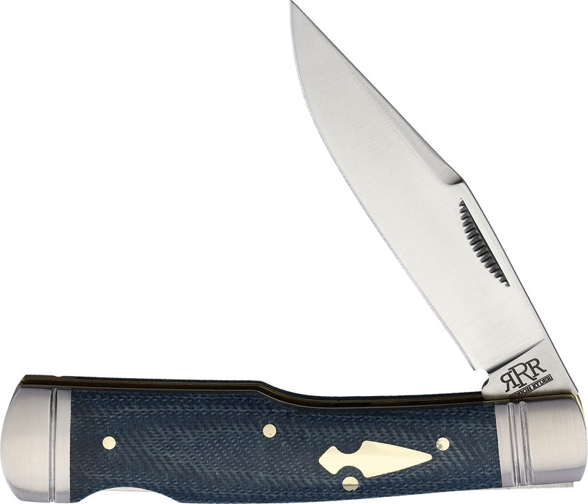 Rough Ryder Reserve Lockback Gunstock Denim Micarta RRR012 – knifesanity