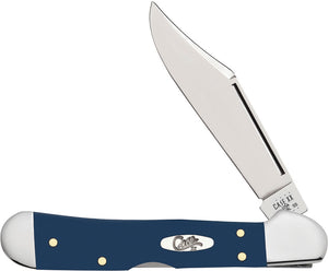 41749L SS pattern. 3.63" (9.22cm) closed. Mirror finish stainless locking clip blade. Navy Blue smooth synthetic handle. Nickel silver bolster(s). Inlay shield. Boxed.  021205236162 CA23616